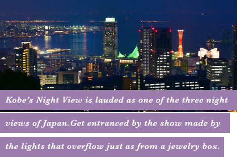 Kobe’s Night View is lauded as one of the three night views of Japan.Get entranced by the show made by the lights that overflow just as from a jewelry box.