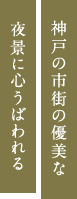神戸の市街の優美な夜景に心うばわれる