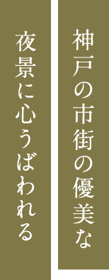 神戸の市街の優美な 夜景に心うばわれる