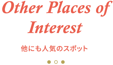 Other Places of Interest 他にも人気のスポット