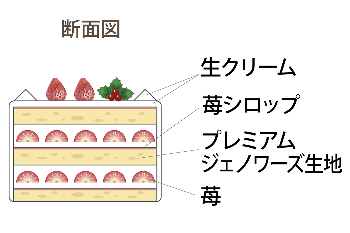 ケーキの断面図